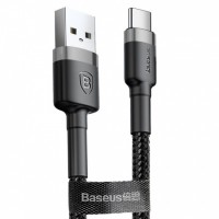  USB kabelis Baseus Cafule Type-C 1.0m 3A gray-black CATKLF-BG1 